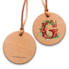 On a Block - Christmas Ornament - Traditional Christmas - Red Alphabet Letters