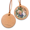 On a Block - Christmas Wood Photo Ornament - Festive Floral