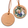 On a Block - Christmas Wood Photo Ornament - Festive Floral