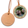 On a Block - Floral Wood Photo Ornament - Greenery