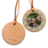 On a Block - Floral Wood Photo Ornament - Greenery