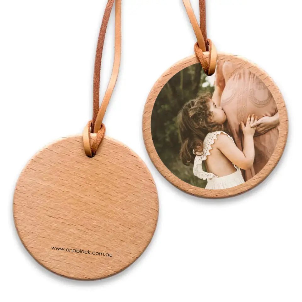 On a Block - Pregnancy Photo Wood Ornament