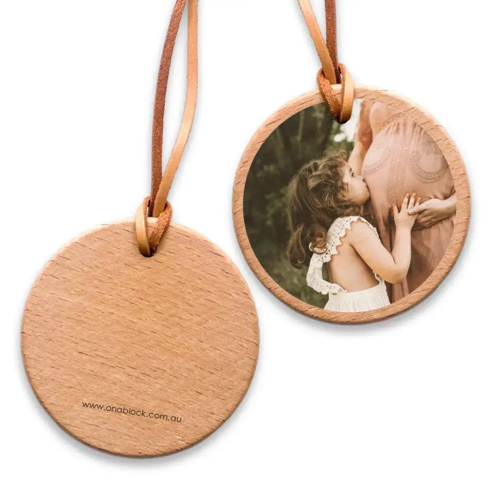 On a Block - Pregnancy Photo Wood Ornament