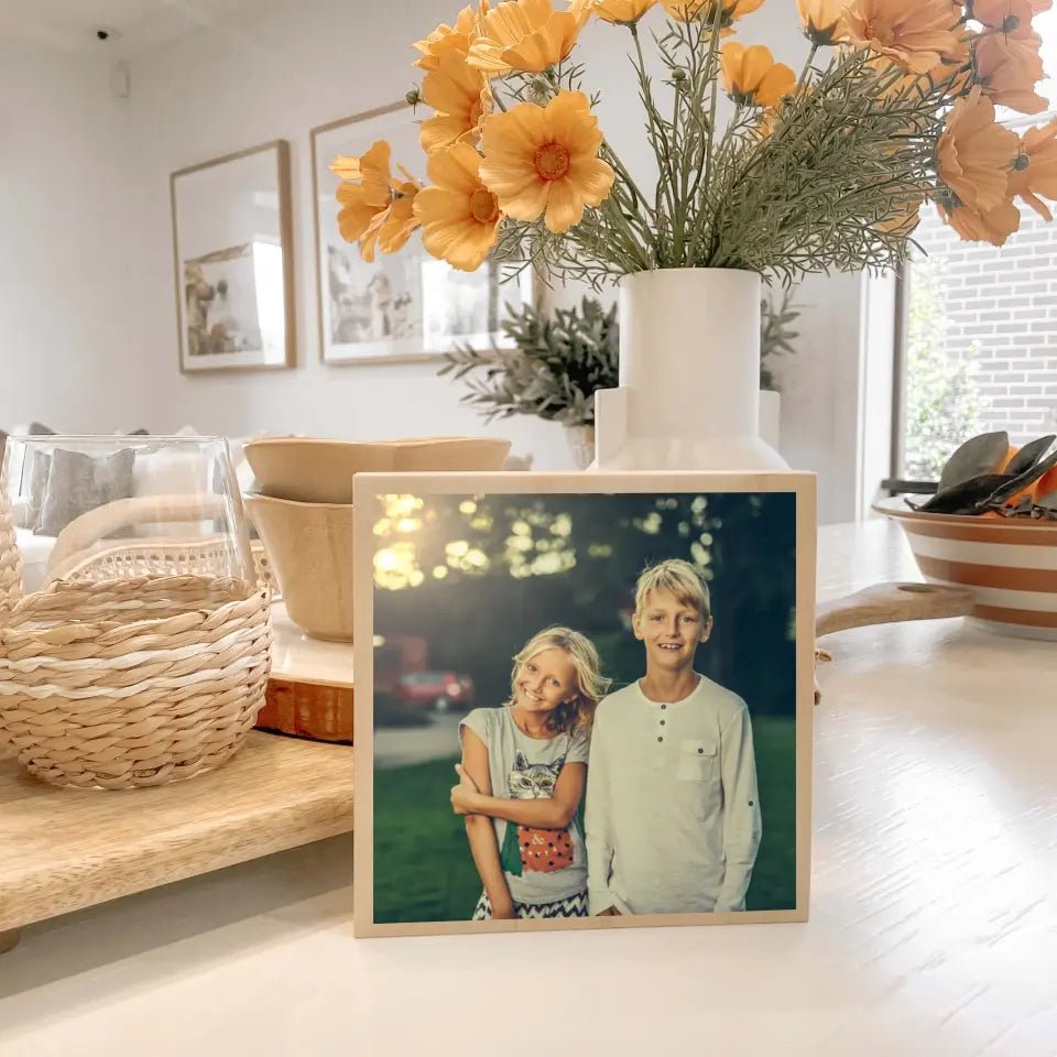 On a Block - Square Wood Photo block Set of 4