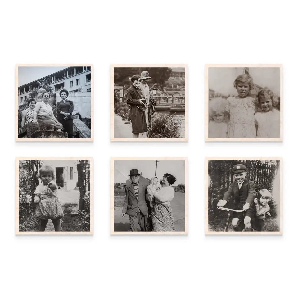 On a Block - Square Wood Photo block Set of 6